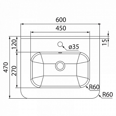 Тумба с раковиной 60 см Iddis Brick 60 BRI60W0i95K