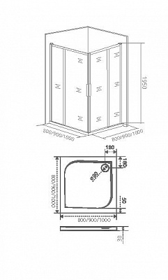 Душевое ограждение BAS IDEA CR-90-C-CH Распродажа