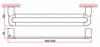 Держатель полотенец двойной VRI Baciano HG800315