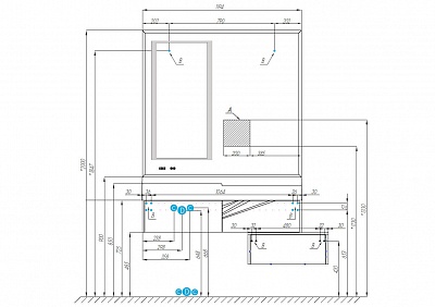 Комод Акватон Сакура 100 1A234803SKW80