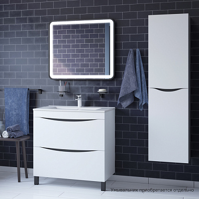 Тумба с умывальником, напольная, 60 см, белая, IDDIS Cloud CLO80WFi95