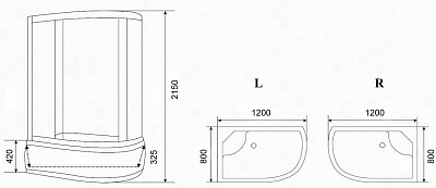 Душевая кабина Parly Effect EF1221 120x80 R