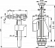 Выпускной комплект с двойной кнопкой,впускной механизм А16 1/2  AlcaPlast SA08AK 1/2" CHROM