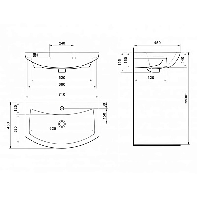 Раковина Santek Балтика 70 1WH207776