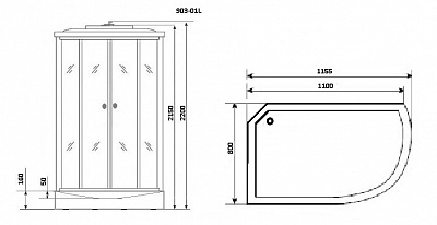 Душевая кабина Niagara NG-903-01R 120х80х220