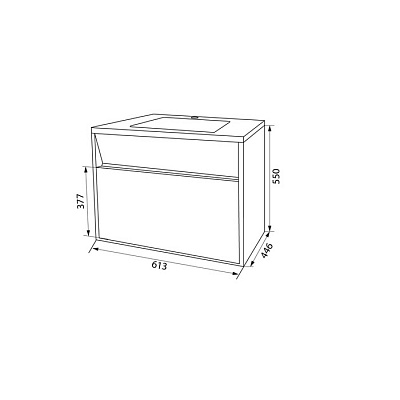 Тумба с умывальником подвесная с ящиком, белая, 60 см,IDDIS Esper ESP60W0i95K