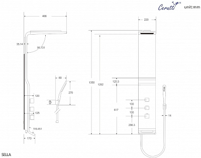 Душевая панель Cerutti Spa Sella B CT8989