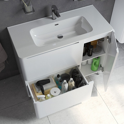 Тумба с умывальником, напольная, белая, 100 см, IDDIS Edifice EDI10WFi95K