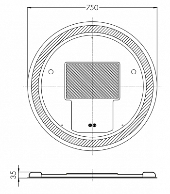 Зеркало круглое Aquaton Анелло 75 1A260702AK010