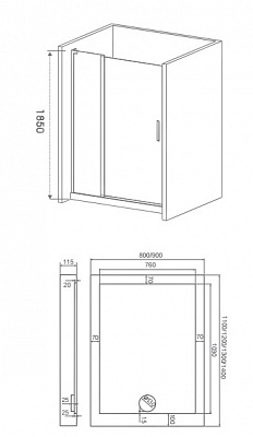 Душевое ограждение Good Door MOKKA WTW 120 (без магнитного уплотнителя )