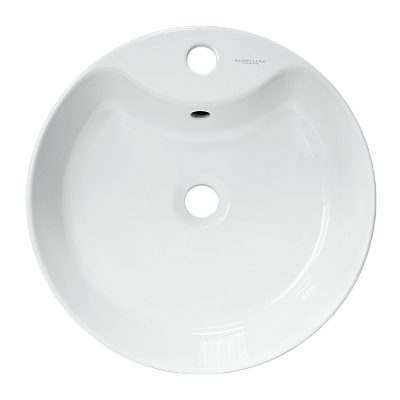 Раковина накладная 43 см круглая Sanita Luxe Best Shelf 43 BST43SLWB01SH  с отверстием под смеситель