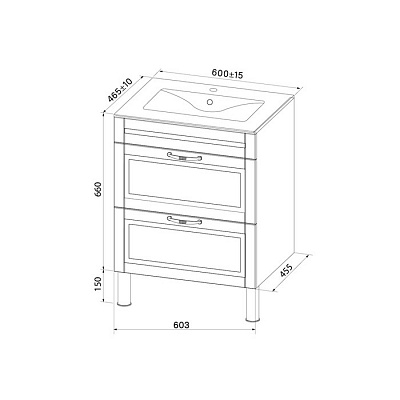 Тумба с умывальником Iddis Oxford OXF60L0I95K