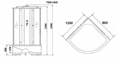 Душевая кабина 120х80 Niagara Eco NG-7310-14L