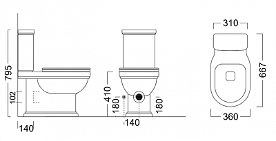 Бачок для унитаза Kerama Marazzi POMPEI (PO.cis.01, витринный образец)