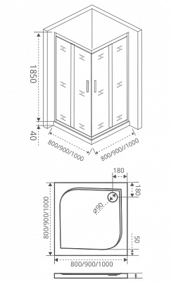 Душевое ограждение Good Door Infinity CR-100-G-CH