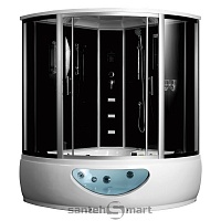 Душевая кабина Frank F652 Black угловая 150×150×220 высокий поддон с баней