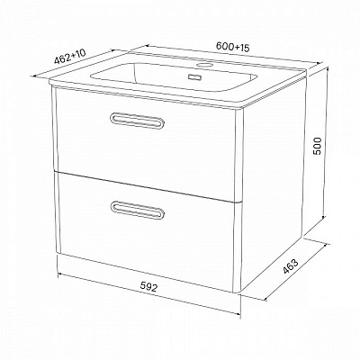 Тумба с раковиной 60 см Iddis Brick 60 BRI60W0i95K