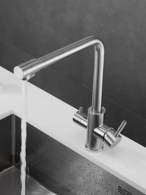 Смеситель для кухни со встроенным краном под питьевую воду из нержавеющей стали SUS304 Calorie CAL50116-3