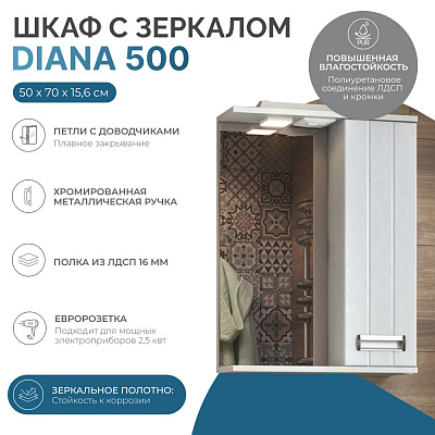 Зеркало Vigo Diana 500 z.DIA.50.R.El