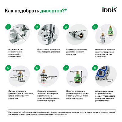 Дивертор для смесителя IDDIS латунь h=53 997B0253SM, M22x1,5, вытяжной