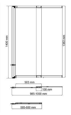 Стеклянная шторка на ванну WasserKRAFT Main 41S02-100 Fixed